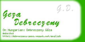 geza debreczeny business card