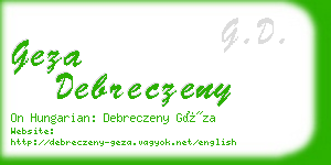 geza debreczeny business card